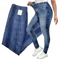 Legginsy - LEGINSY IMITACJA JEANS WYSOKI STAN spodnie jeansowe wygodne 54 56 7XL 8XL - miniaturka - grafika 1