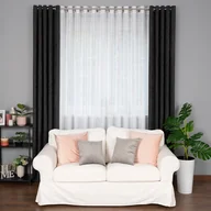 Firany - Biała firanka gotowa typu len na przelotkach z połyskiem, rozmiar 400x250 cm - miniaturka - grafika 1