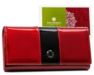 Portfele - Skórzany duży portfel damski lakierowany antykradzieżowy na prezent PETERSON - miniaturka - grafika 1