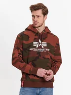 Bluzy męskie - Alpha Industries Bluza Basic 178312C Brązowy Regular Fit - miniaturka - grafika 1