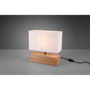 Reality LEUCHTEN Lampa stołowa Woody z drewnianą stopą, 30cm x 12cm - Lampy stojące - miniaturka - grafika 1