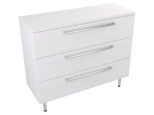 Szafka Stojąca Z Blatem ATH 100 cm - Biały Mat - Uchwyty Stal Szczotkowana - Szafki łazienkowe - miniaturka - grafika 1