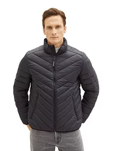 Lekka pikowana kurtka męska TOM TAILOR z nadrukiem, 32143-czarny minimalistyczny design, XL - Kurtki męskie - miniaturka - grafika 1