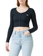 Swetry damskie - Lee Damski kardigan Cropped Rib T-Shirt, Union-All Black, L - miniaturka - grafika 1