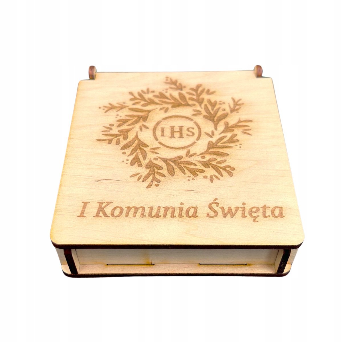 DREWNIANE PUDEŁKO KOMUNIJNE PAMIĄTKA PUDEŁECZKO SZKATUŁKA KOMUNIA PREZENT