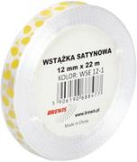 Pasmanteria - BREWIS Wstążka satynowa 12mm biała wielkanoc Brewis WSE12-1 - miniaturka - grafika 1