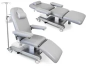 Meble i wyposażenie gabinetów medycznych - JFD.3k mobilny fotel zabiegowy na kołach elektryczny do dializ i chemioterapii - miniaturka - grafika 1