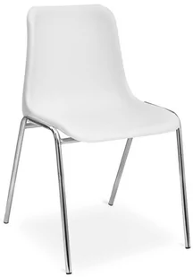 Fotel biurowy, krzesło biurowe Białe chromowane krzesło konferencyjne - Hisco 4X - Fotele i krzesła biurowe - miniaturka - grafika 1