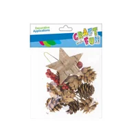 Dekoratorstwo - Euro-Trade, Ozdoba Dek Natura  szyszka + Akc Zest 14 szt. - miniaturka - grafika 1