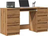 Stoły - vidaXL vidaXL Biurko, dąb artisan, 140x50x77 cm, materiał drewnopochodny - miniaturka - grafika 1