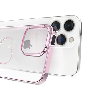 Kingxbar Wish Series etui iPhone 14 Pro Max ozdobione kryształami różowe - Etui i futerały do telefonów - miniaturka - grafika 5