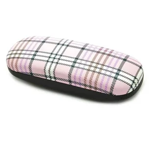 Twarde etui na okulary różowe w kratkę ET-100B - Akcesoria do okularów - miniaturka - grafika 1