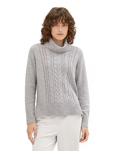 TOM TAILOR Sweter damski, 21373 – średni srebrny szary melanż, M - Swetry damskie - miniaturka - grafika 1