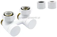 Zawory i kraniki - Varioterm Zawór odcinający kątowy Premium Exclusive ze złączką PEX/CU bez głowicy - biały CU - instalacja miedziana PREGS0206/FK(Cu) - miniaturka - grafika 1