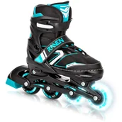 Rolki - Rolki Regulowane Raven Helixi Black/Mint 30-33 Świecące Kółka LED - miniaturka - grafika 1