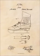 Plakaty - Galeria Plakatu, Plakat, Patent Łyżwy Projekt z 1870, sepia, 61x91,5 cm - miniaturka - grafika 1