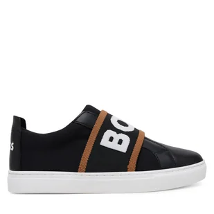 Sneakersy BOSS J51655 S Czarny - Buty dla chłopców - miniaturka - grafika 1