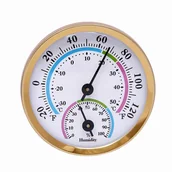Stacje pogodowe - 2 w 1 Mini termometr wewnętrzny i higrometr, monitor temperatury i wilgotności do domu i biura (złoty) - miniaturka - grafika 1