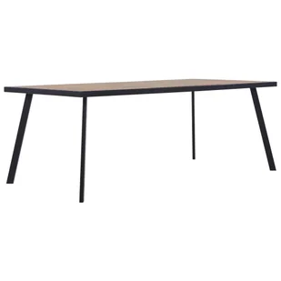 vidaXL Stół jadalniany, jasne drewno i czerń, 180x90x75 cm, MDF - Stoły - miniaturka - grafika 1