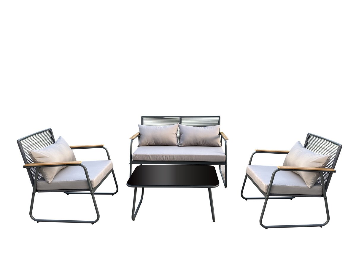 Zestaw mebli ogrodowych 2x FOTEL stolik SOFA komplet na TARAS balkon OGRÓD