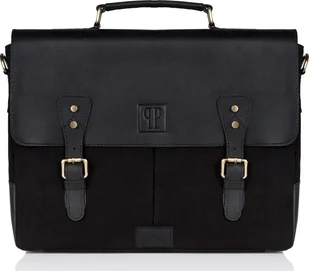 Paolo Peruzzi TORBA MĘSKA NA RAMIĘ CZARNA PAOLO PERUZZI T-07-BL - Teczki i aktówki - miniaturka - grafika 1