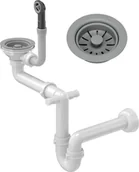 Syfony - QUADRON SYFON POWER COLOR MANUALNY DO ZLEWOZMYWAKÓW Z GRANITU silver stone - miniaturka - grafika 1