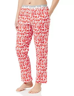 Spodnie damskie - Calvin Klein Damskie spodnie do spania piżama dół, ODYSSEY LOGO PRINT_ORANGE POŚLICZONY, S - grafika 1