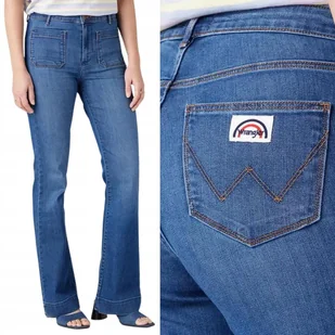 Wrangler FLARE Euphoria DZWONY CIEMNY DżINS W29 L34 - Spodnie damskie - miniaturka - grafika 1