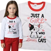 Piżamy dla dziewczynek - Piżama dziecięca Dziewczyna Która Kocha Koty 86/92 - VoloDonum - miniaturka - grafika 1
