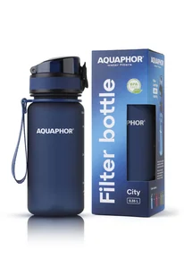 Aquaphor, Butelka filtrująca City, granatowa, 350 ml - Butelki filtrujące - miniaturka - grafika 1