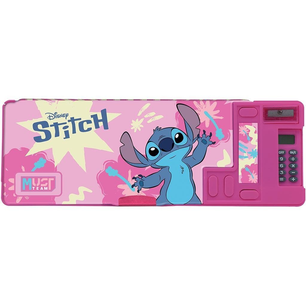 DIAKAKIS Wielofunkcyjny piórnik magnetyczny z kalkulatorem - Stitch - różowy