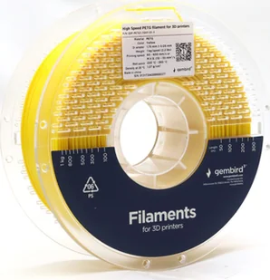Gembird GEMBIRD Filament PETG High Speed żółty 1 75 mm 1 kg - Filamenty i akcesoria do drukarek 3D - miniaturka - grafika 1