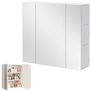 Wisząca Szafka Łazienkowa Ścienna Z Trójdzielnym Lustrem Nowoczesna Loft