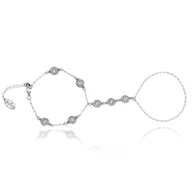 Bransoletki - Bransoletka na dłoń srebrna rodowana - miniaturka - grafika 1