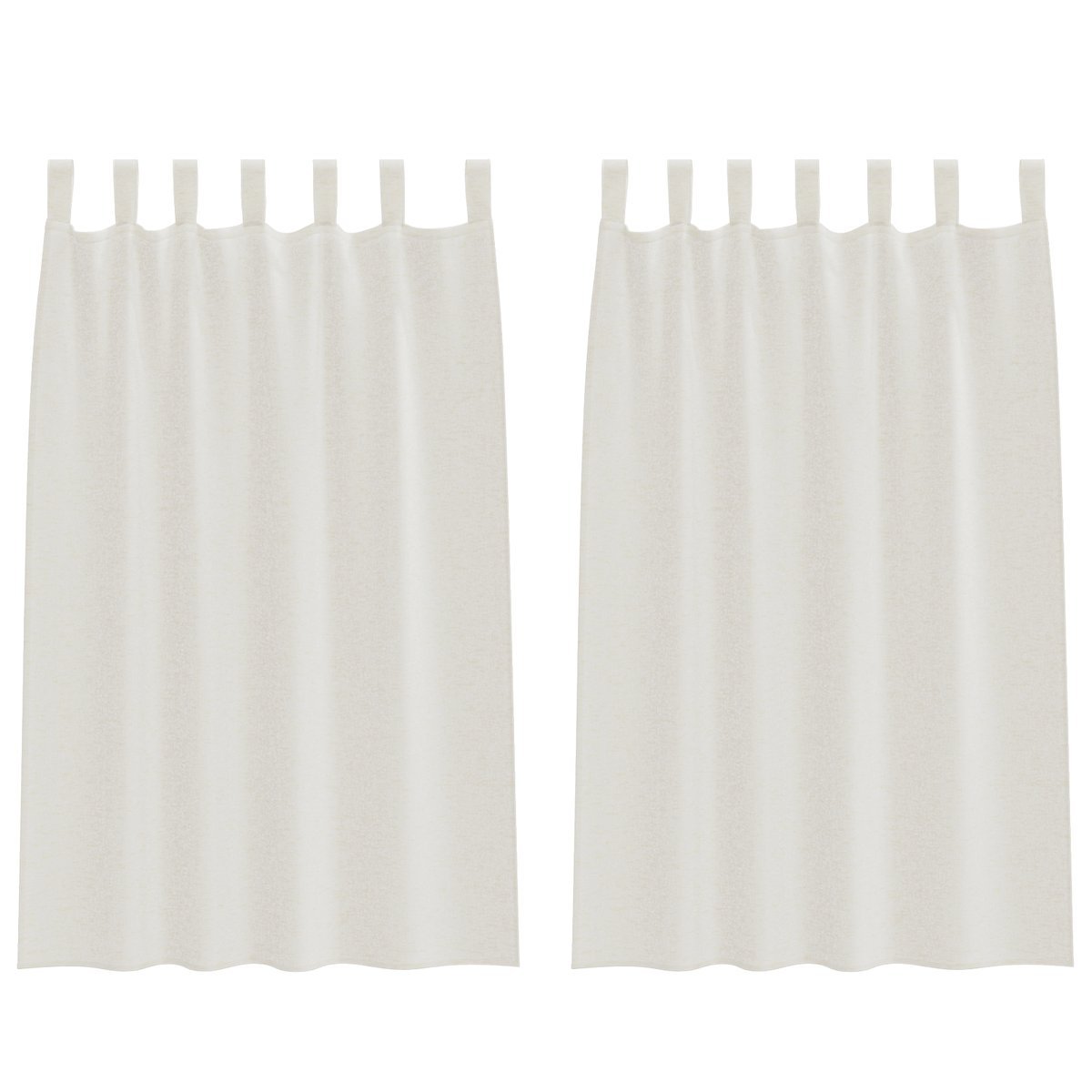 vidaXL Zasłony z zasłonami 2 pcs Kremowy 140 x 175 cm Poliester