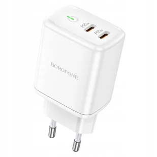 Borofone Ładowarka sieciowa BN9 Reacher - 2xTyp C - QC 3.0 PD 35W biała - Ładowarki do telefonów - miniaturka - grafika 1