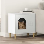 Legowiska dla kotów - vidaXL Koty Dom Biały 51 x 30 x 52 cm Materiał z drewna - miniaturka - grafika 1