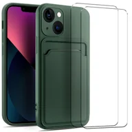 Etui i futerały do telefonów - zestaw ochronny 2 w 1 dla Apple iPhone 11 Pro składa się z 2x szklanej osłony ekranu 9H i 1x silikonowego etui - osłona w kolorze zielonym - miniaturka - grafika 1