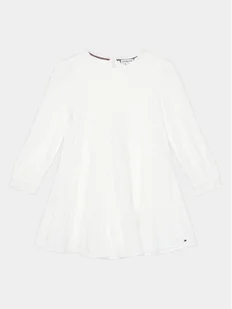 Tommy Hilfiger Sukienka codzienna Anglaise KG0KG07779 D Biały Regular Fit - Sukienki i spódniczki dla dziewczynek - miniaturka - grafika 1