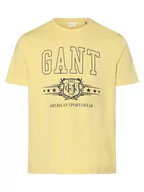 Koszulki męskie - Gant - T-shirt męski, żółty - miniaturka - grafika 1