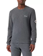 Bluzy męskie - BOSS Męska bluza Structure Loungewear, rozmiar M Grey, L, ?rednioszary - miniaturka - grafika 1