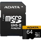 Karty pamięci - ADATA microSDXC Premier One Class 10 64GB + adapter (AUSDX64GUII3CL10-CA1) - miniaturka - grafika 1