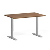 Stoły i stoliki do biura - Stół z regulacją wysokości, 1 silnik, 745 - 1235 mm, blat 1200 x 800 mm, podstawa szara, orzech - miniaturka - grafika 1