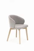 Krzesła - Flavio 5 krzesło tapicerowane szare nogi dąb sonoma - miniaturka - grafika 1
