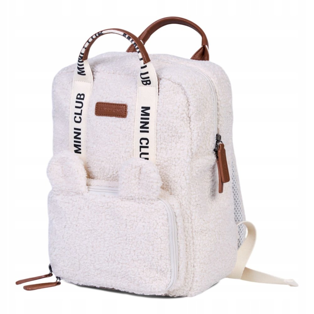 Childhome Plecak dziecięcy Mini Club Signature Teddy white