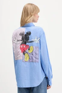 Desigual koszula MICKYSTRIPES damska kolor niebieski relaxed z kołnierzykiem klasycznym 25WWCW19 - Koszule damskie - miniaturka - grafika 1