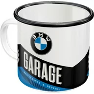 Kuchnia turystyczne i akcesoria - Nostalgic-Art 43216 Retro emaliowany kubek BMW  garaż  pomysł na prezent dla fanów akcesoriów samochodowych i motocyklowych, kubek kempingowy, 360 mililitrów, styl vintage - miniaturka - grafika 1