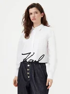 Koszule damskie - KARL LAGERFELD Koszula A1W11002 Biały Regular Fit - miniaturka - grafika 1