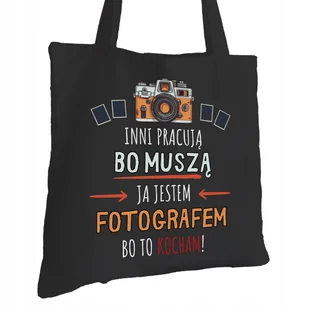 Torba Bawełniana dla Fotografa Czarna Na Prezent ekologiczna Trwały Nadruk - Torby i wózki na zakupy Torba Bawełniana dla Fotografa Czarna Na Prezent ekologiczna Trwały Nadruk - Torby i wózki na zakupy - miniaturka - grafika 1