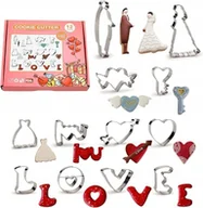 Formy do ciast - Foremki do Ciastek Warzyw Owoców itp. Motyw Walentynki Wesele 12 Sztuk - miniaturka - grafika 1